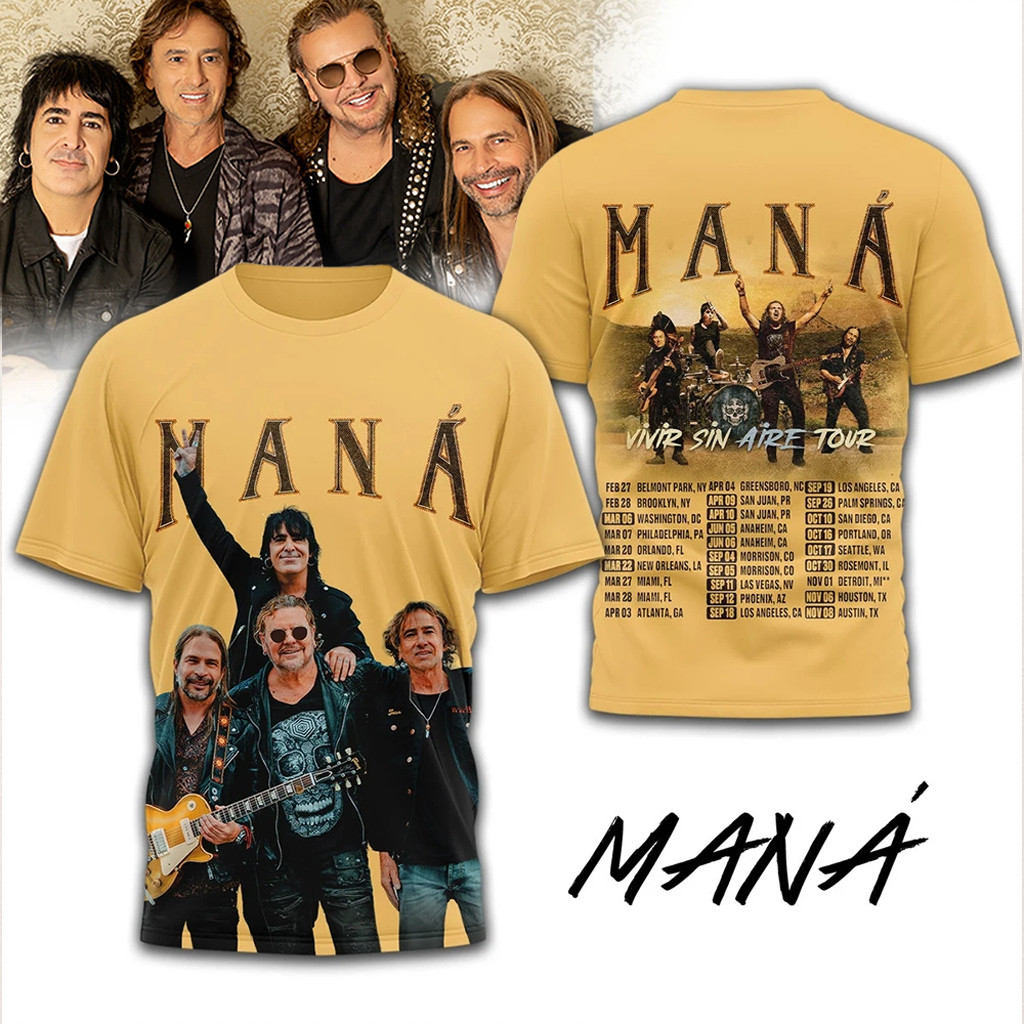 Mana Vivir Sin Aire Tour Shirt 2026 Man Merch Best Gifts For Music Lovers Mana Vivir Sin Aire Tour Shirt 2026 Man Merch Best Gifts For Music Lovers