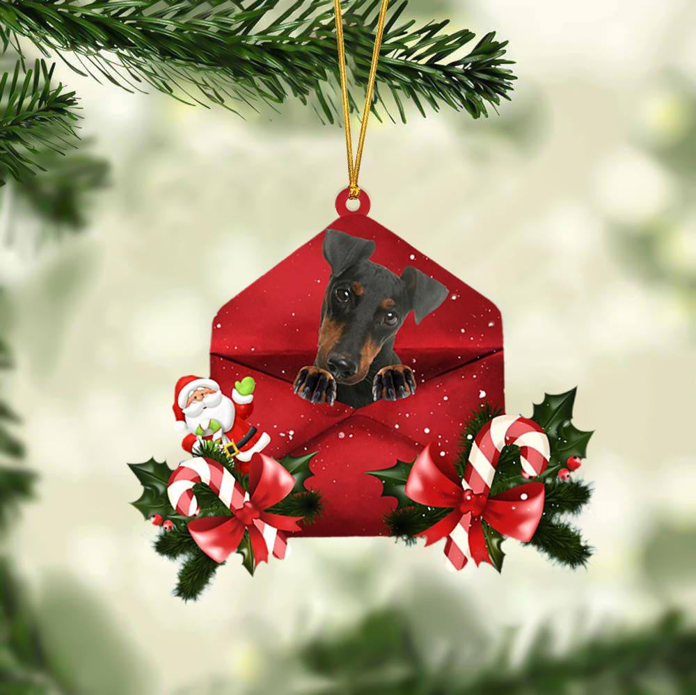 Manchester Terrier Christmas Letter Shaped Ornament  Acrylic Dog Christmas Ornament Xmas Dog Gifts