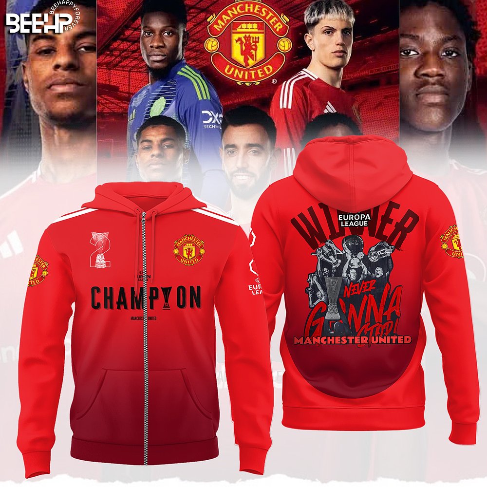 Manchester United Europa League 2025 Champions Hoodie Best Gift For Football Supporters