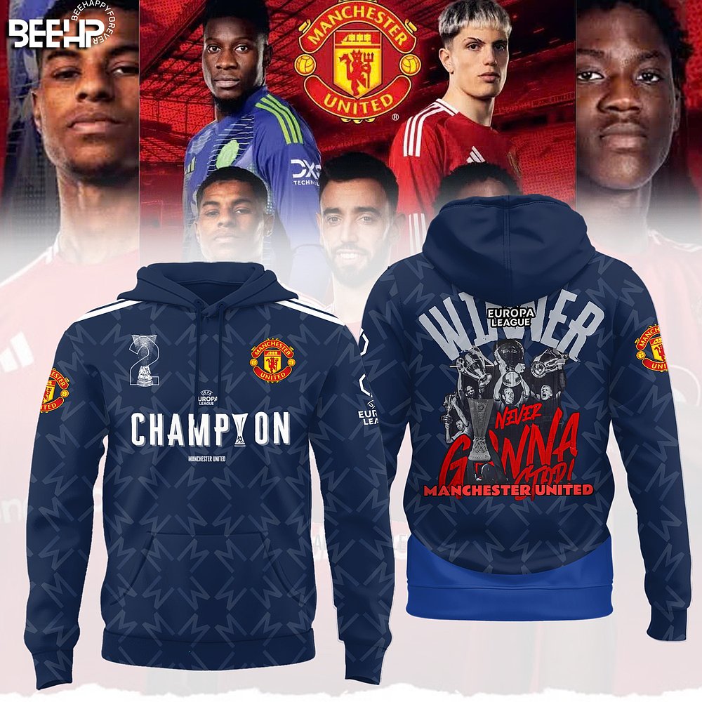 Manchester United Europa League 2025 Champions Hoodie Best Gift For Manchester Fans
