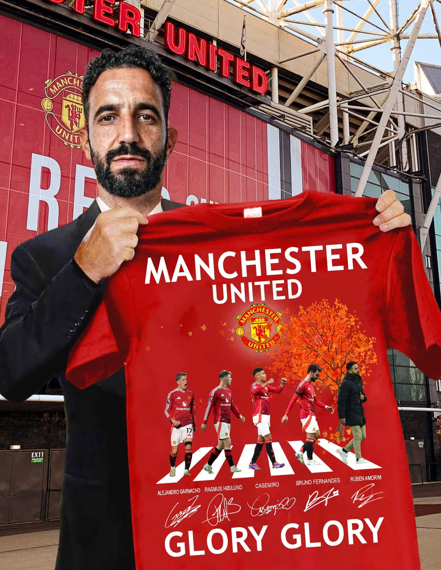 Manchester United Glory Glory T-Shirt Merch Red Manchester United Fan Gifts For Him