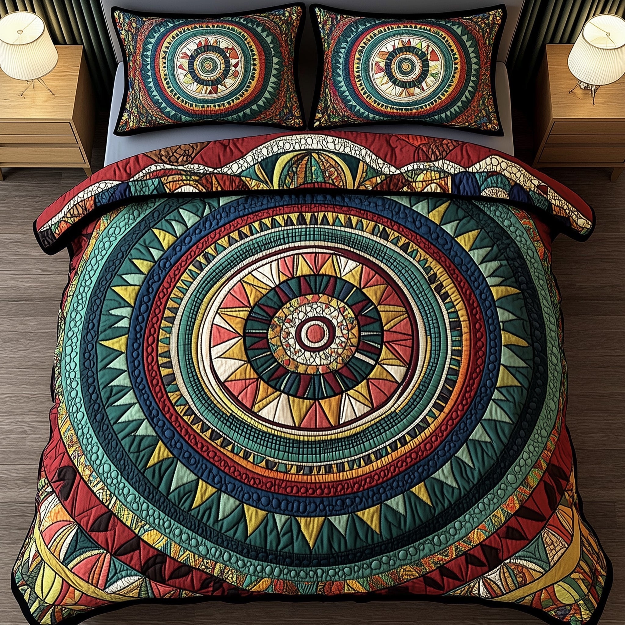 Mandala Aura Quilted Bedding Set Duvet Cover Merchandise Meaningful Gifts For Mom From Daughter