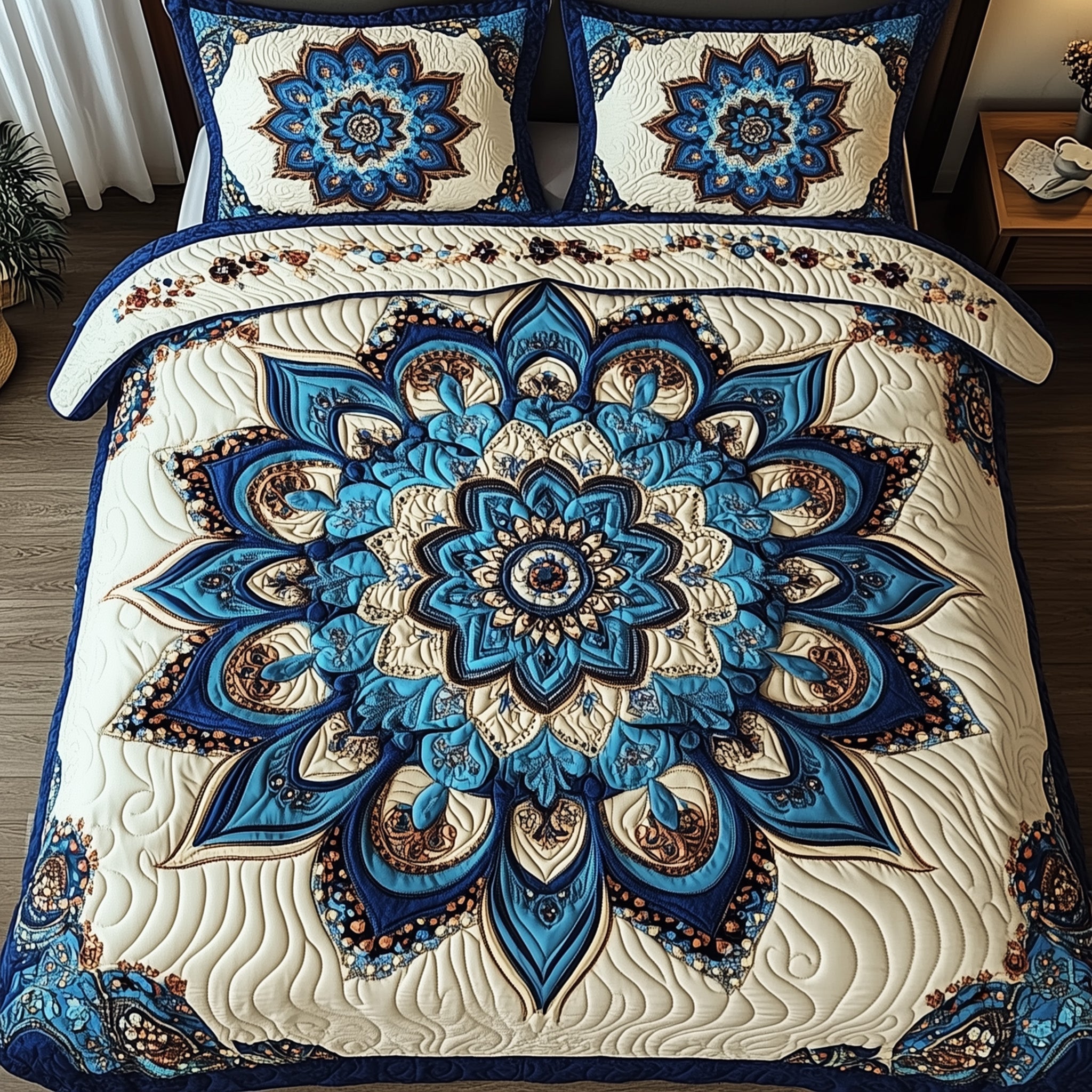 Mandala Aura Quilted Bedding Set Duvet Cover Merchandise Meaningful Presents For Boyfriend
