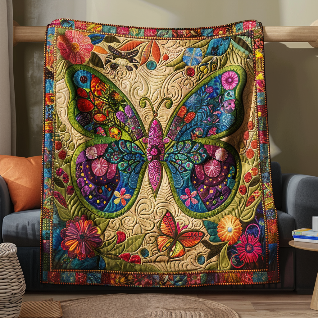 Mandala Butterflies Quilted Blanket Butterfly Birthday Presents