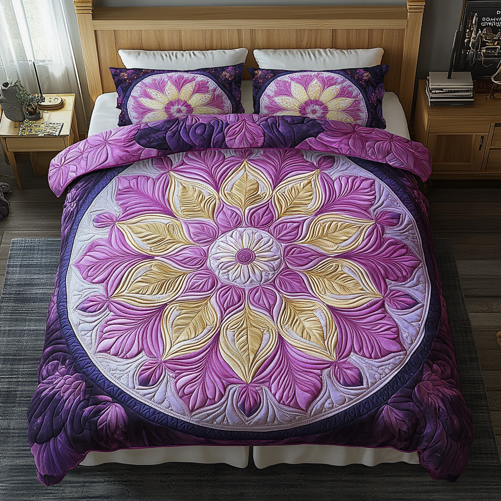 Mandala Essence Quilted Bedding Set Bohemian Bed Decor Christmas Gift Ideas For Wife