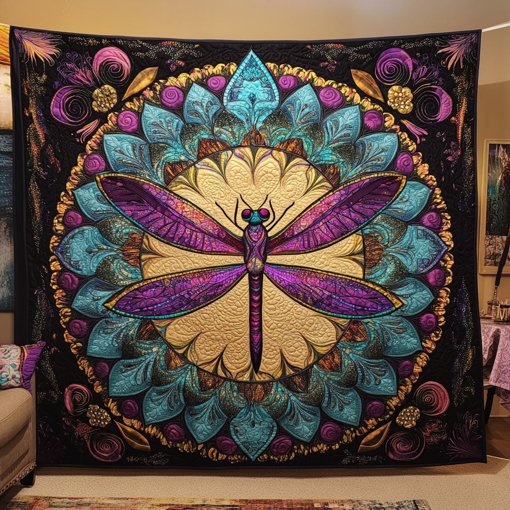 Mandala Flight Quilt Blanket Dragonfly Throws Best Dragonfly Gifts For Christmas