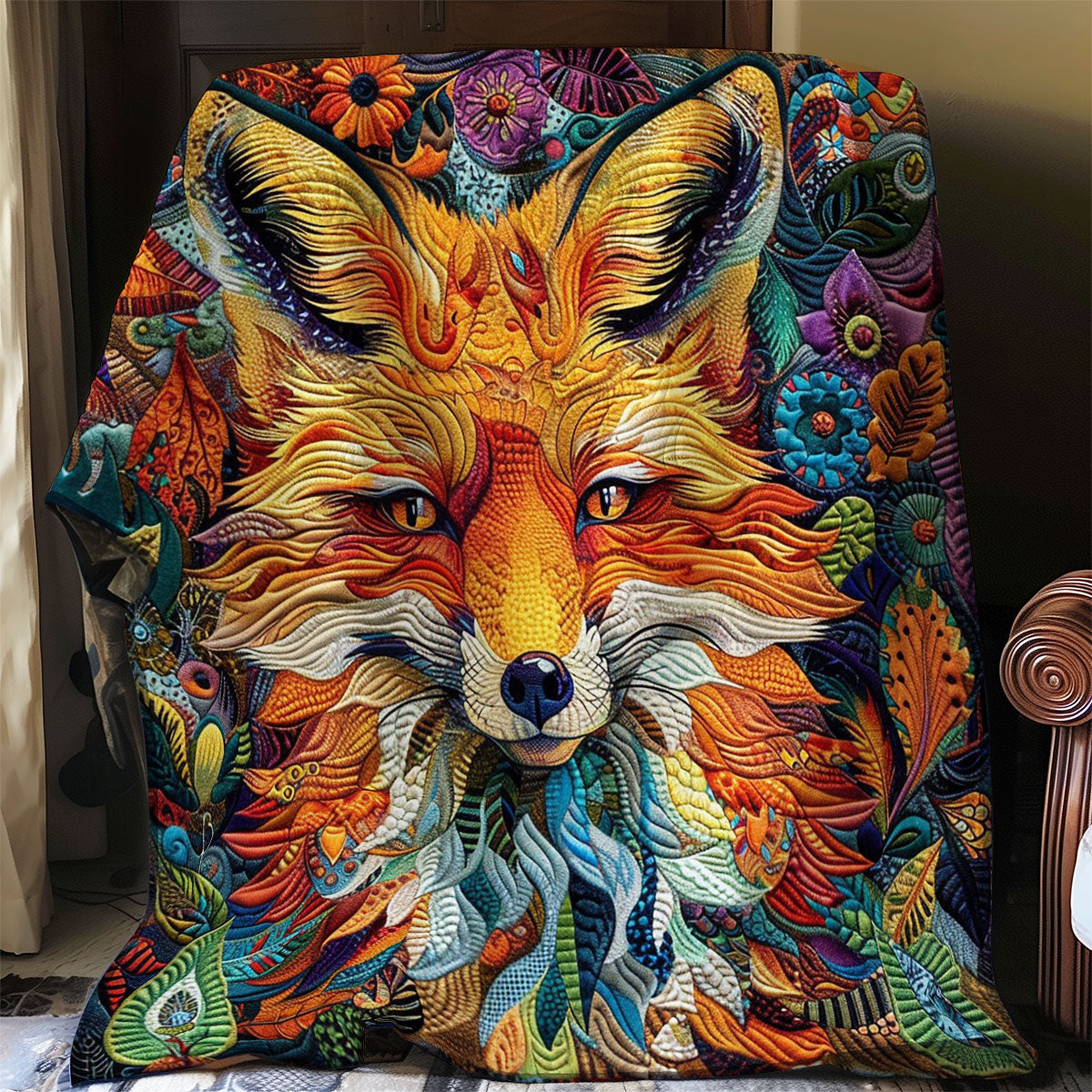 Mandala Fox Quilt Blanket Christmas Throw Blanket Best Christmas Gifts For Mom