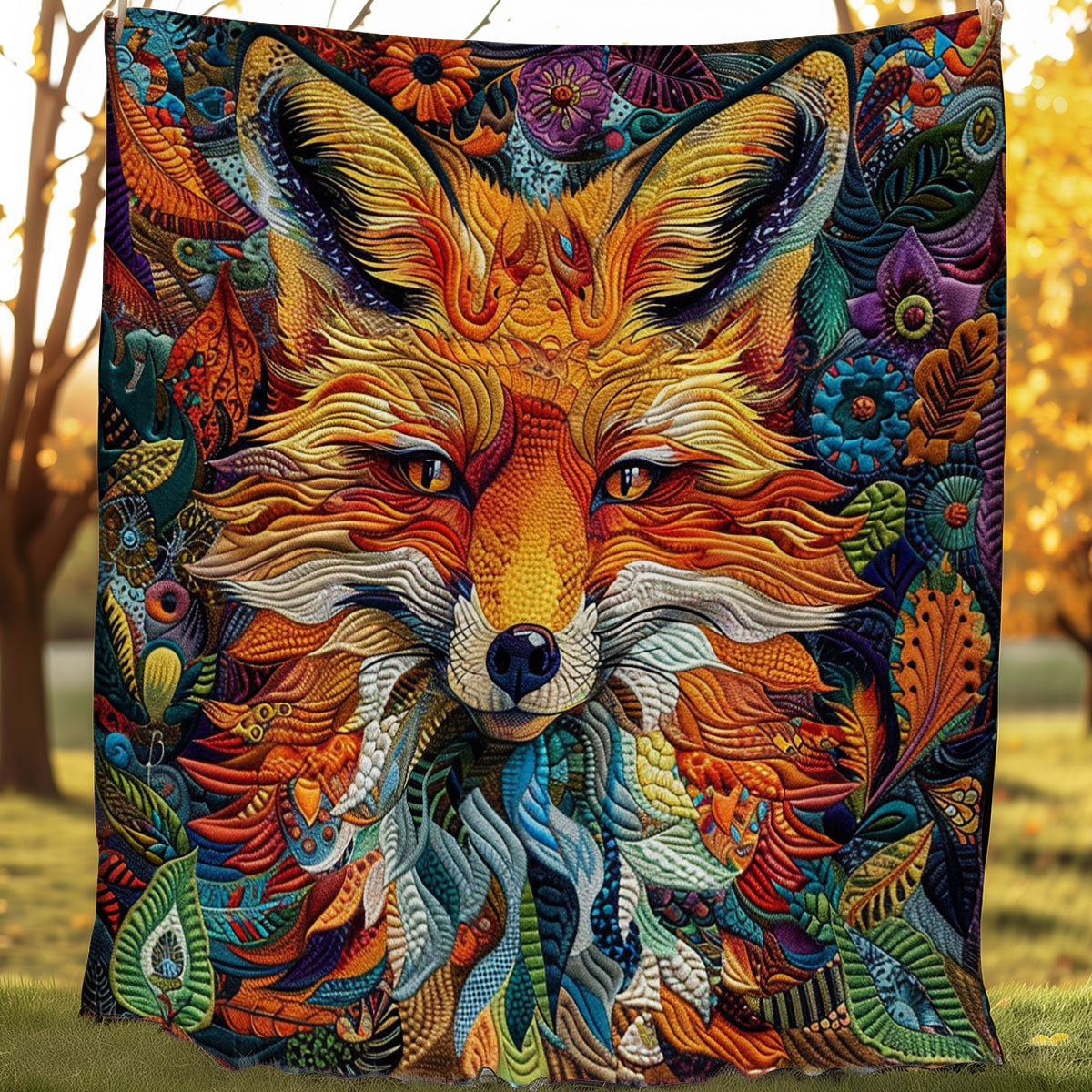 Mandala Fox Quilt Blanket Christmas Throw Blanket Best Christmas Gifts For Mom