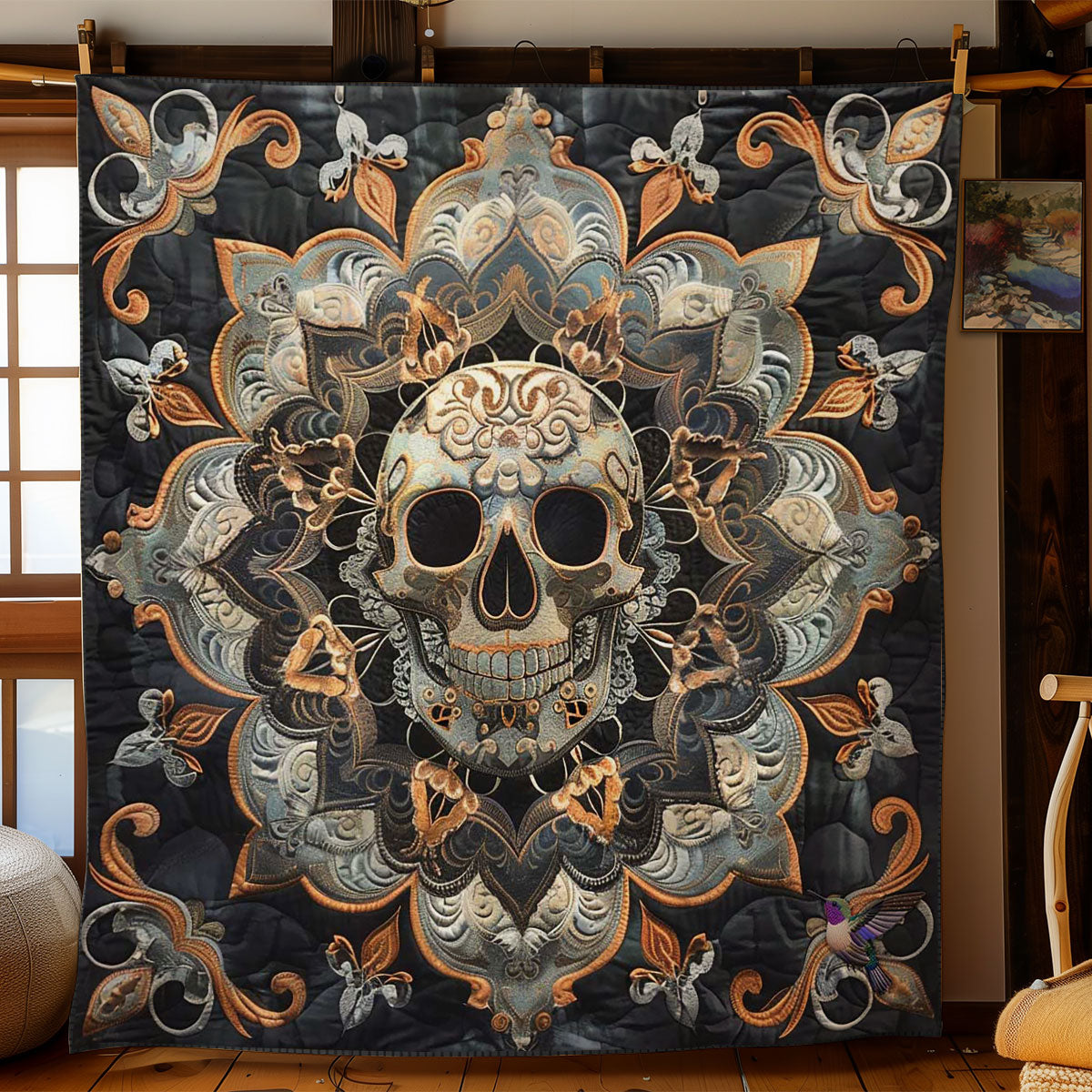 Mandala Skull Quilt Blanket Christmas Blanket Birthday Gifts For Daughter From Dad