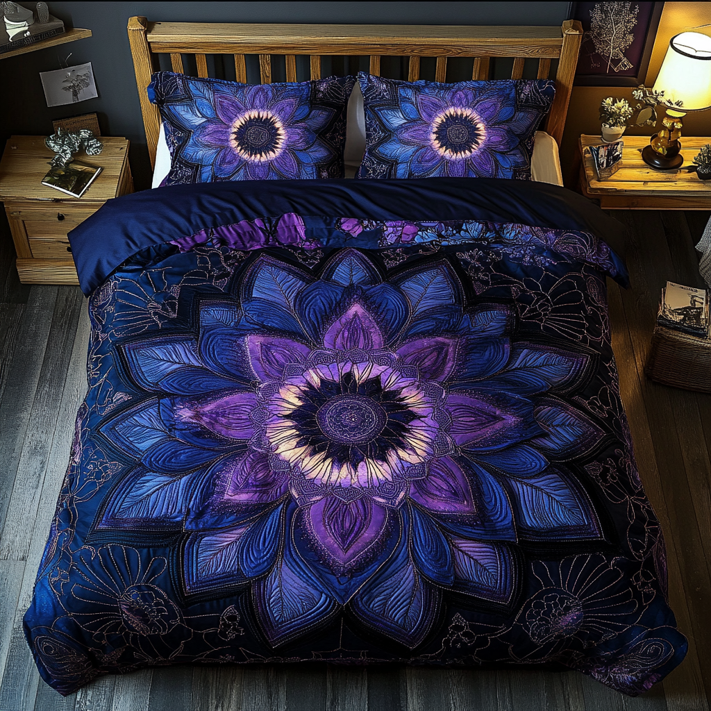 Mandala Vibe Quilted Bedding Set Bedroom Boho Decor Christmas Gifts For Wife 2025