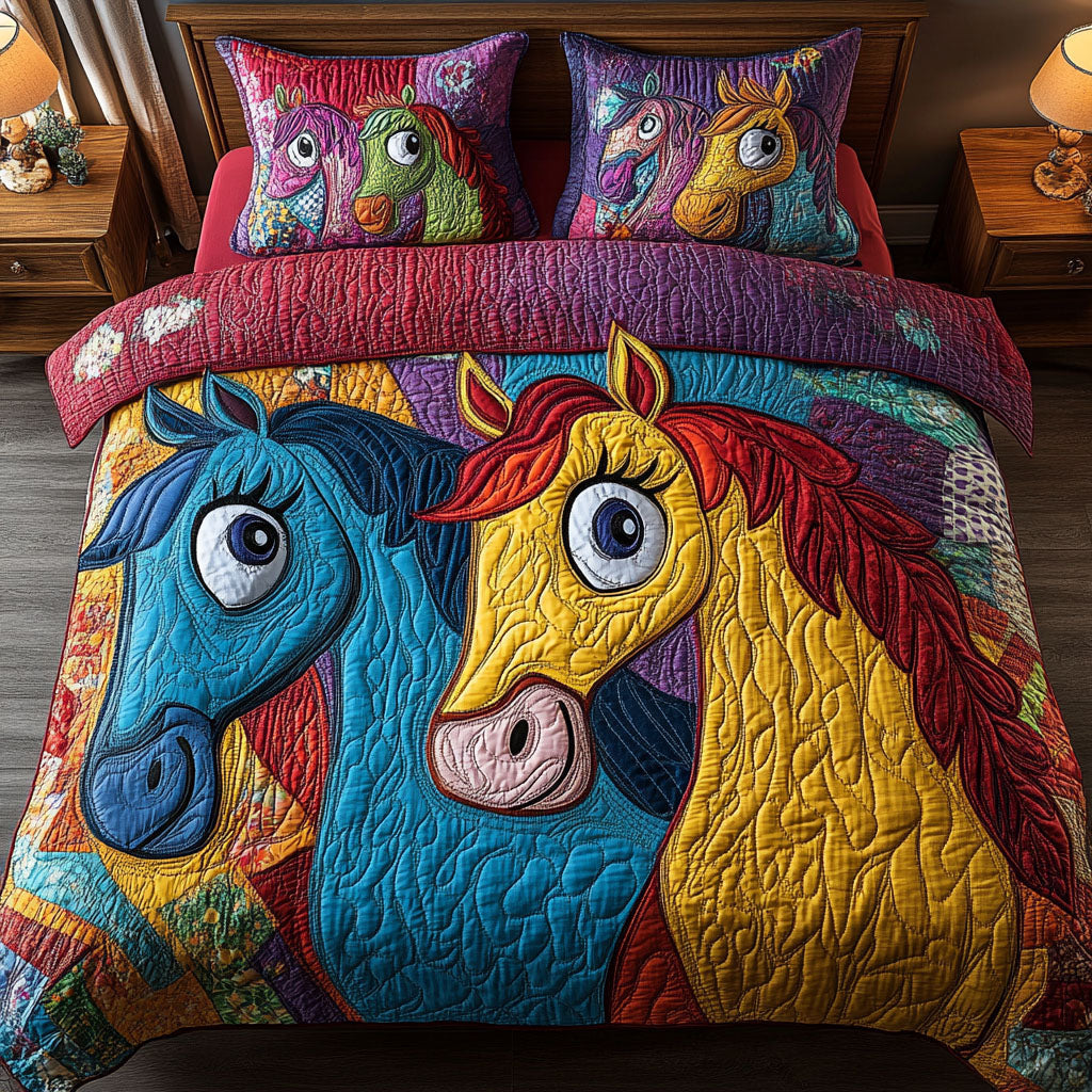 Mane Attraction Quilted Bedding Set Bed Decor Gifts To Get Horse Lovers