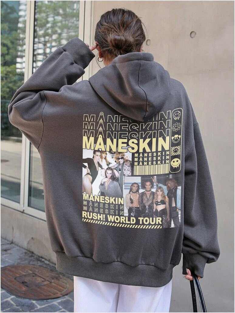 Maneskin Hoodie Maneskin Rush World Tour Vintage Maneskin Music Maneskin Gifts For Fans Merch Apparel