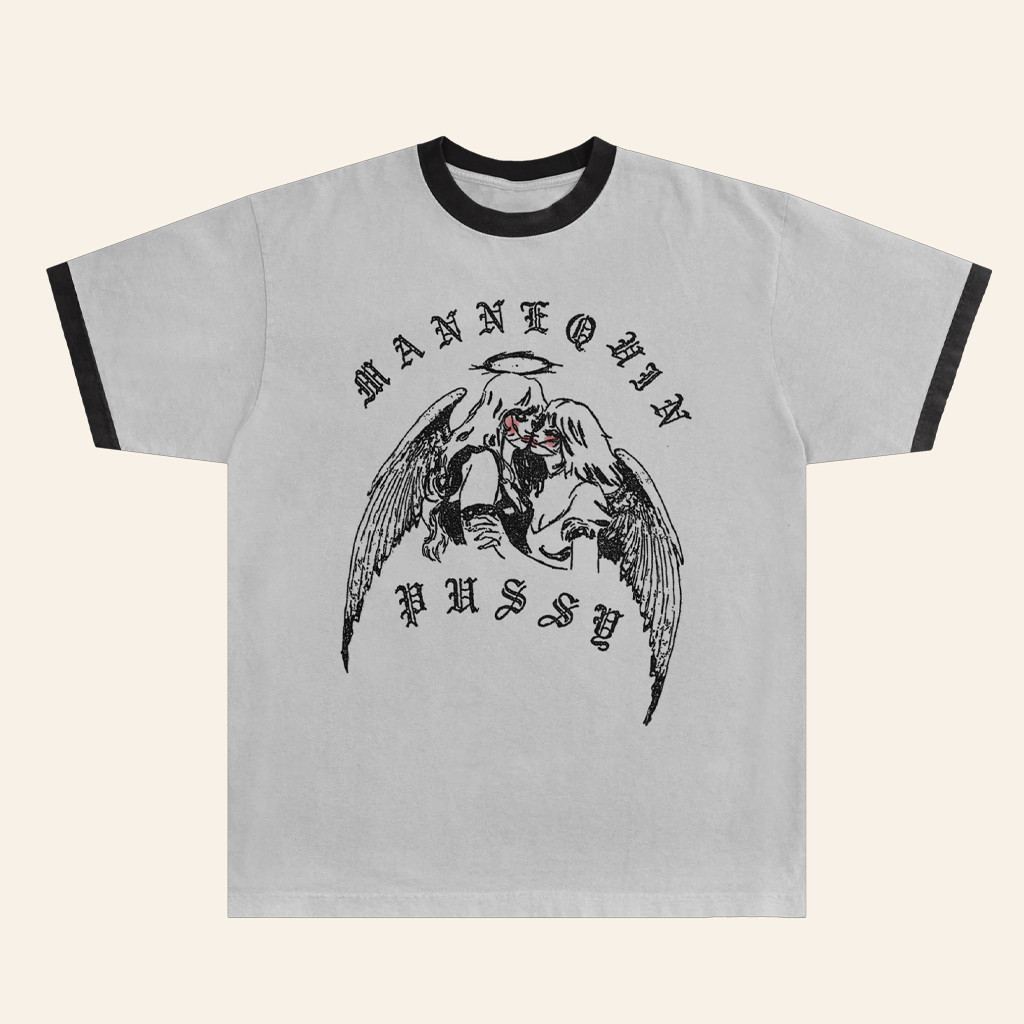 Mannequin Pussy Merch Angel Kiss Ringer T-Shirt Xmas Presents For Friends Mannequin Pussy Merch Angel Kiss Ringer T-Shirt Xmas Presents For Friends