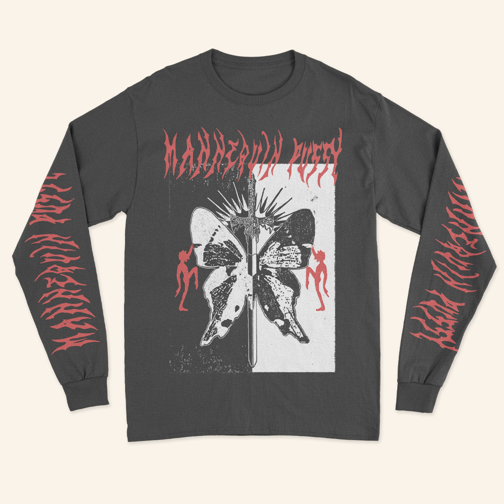 Mannequin Pussy Merch Butterfly Long Sleeve T-Shirt Xmas Presents For Dad