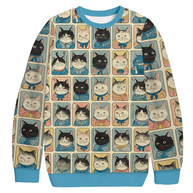 Many Cats Are Watching You Christmas Ugly Sweatshirt Festive Xmas Winter Sweater Gift Ideas
