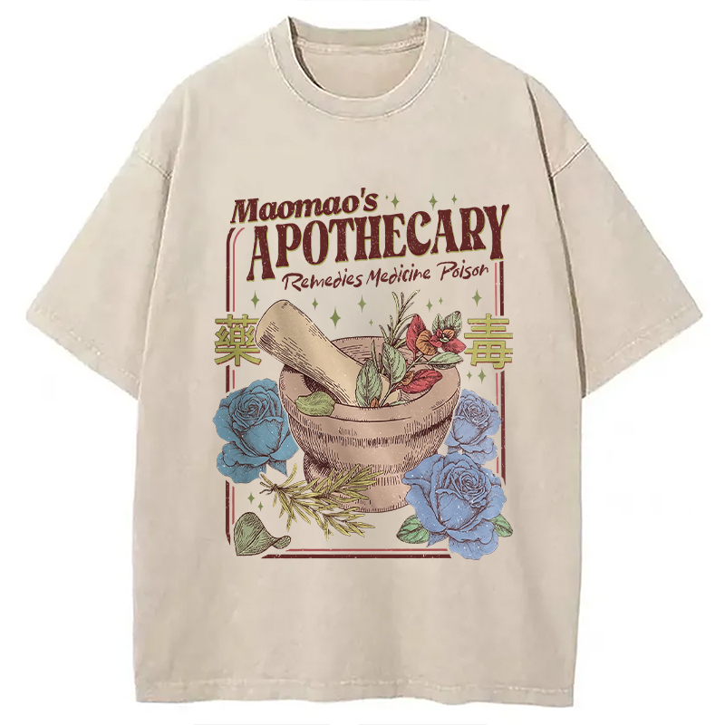 Mao Mao's Apothecary Poisons Washed T-Shirt Unique Aesthetic Fashion Tee Gifts For Brother