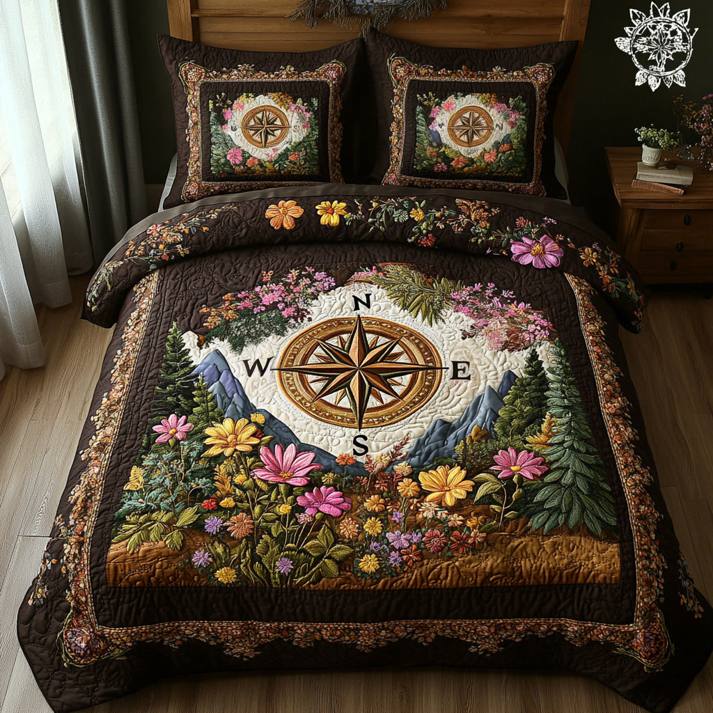 Map Whisper Quilted Bedding Set Bedroom Decorations Gift Ideas For Outdoor Lovers