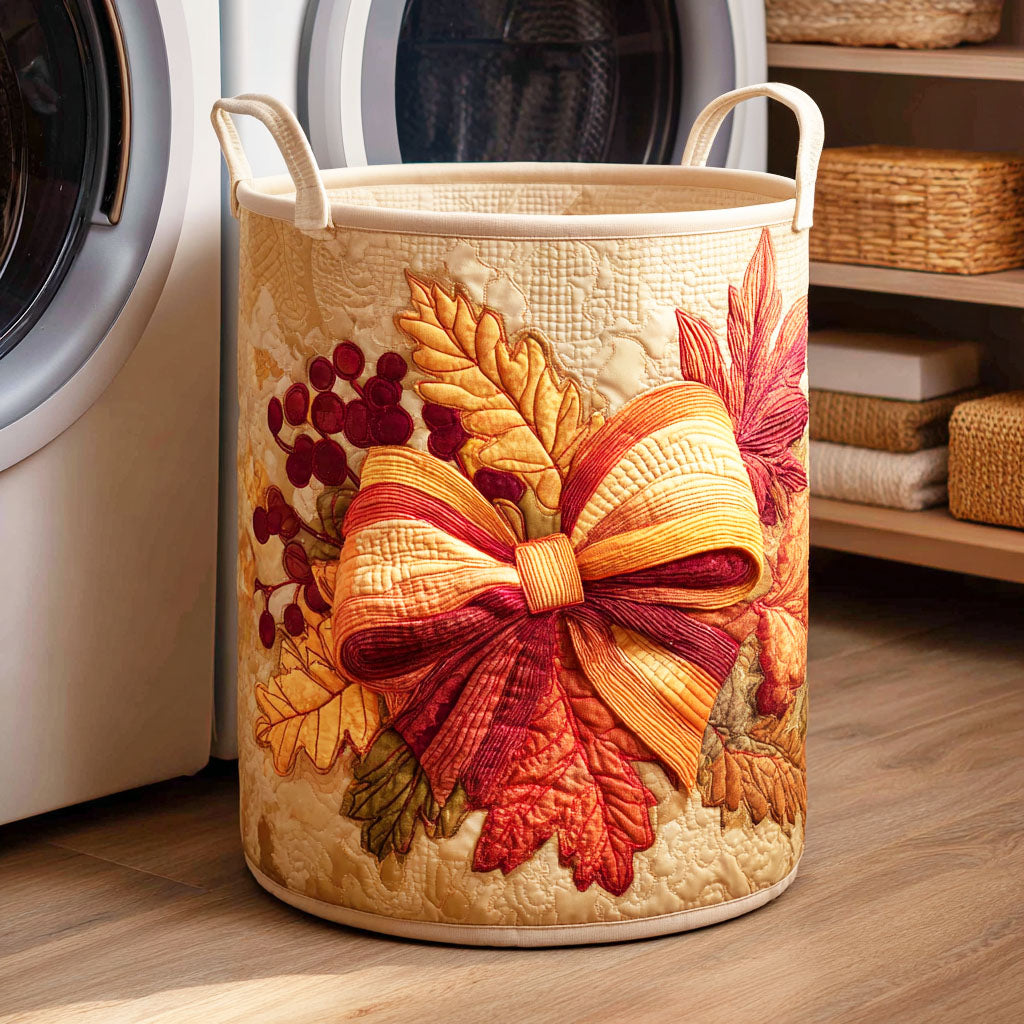 Maple Charm Quilted Laundry Basket Graduation Merch Gift