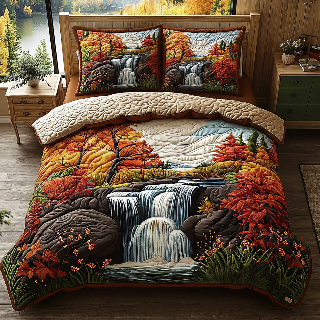 Maple Haven Quilted Bedding Set Aesthetic Room Decor Unique Fall Gifts