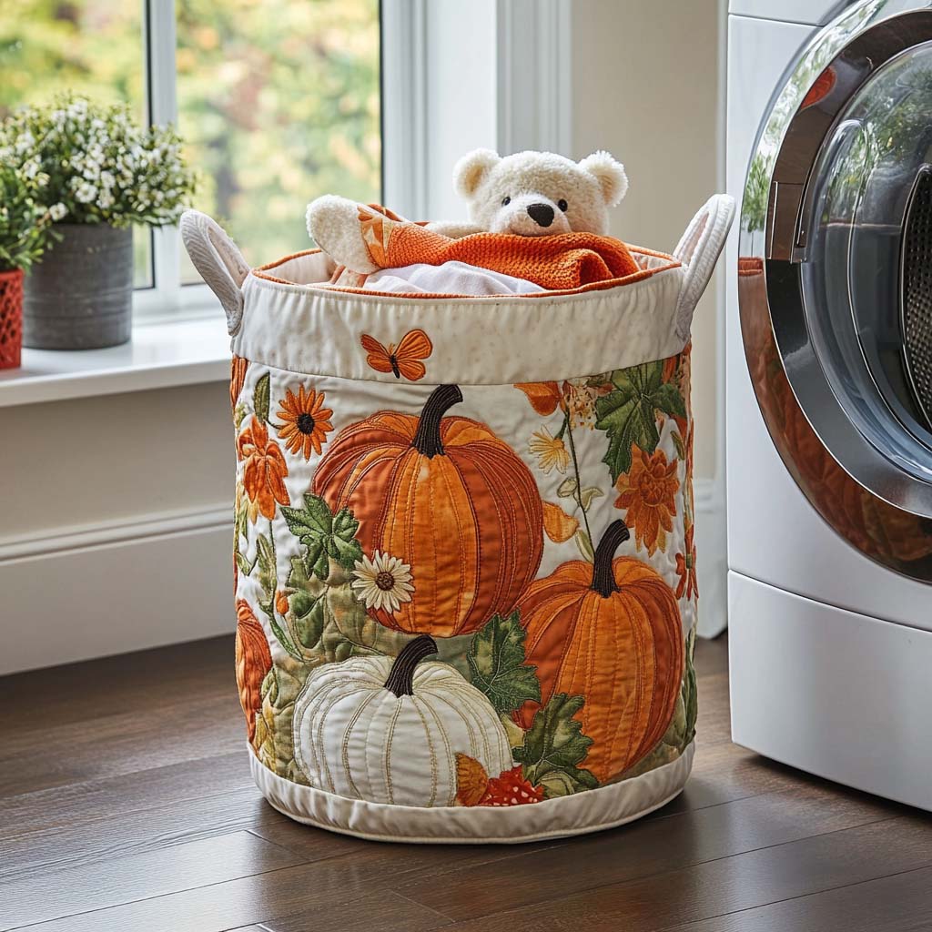Maple Hues Quilted Laundry Basket Holiday Favorite Gift
