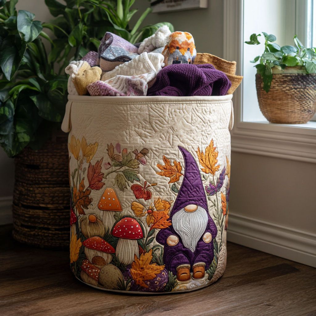 Maple Leaf Mischief Quilted Laundry Basket Merch For Mom