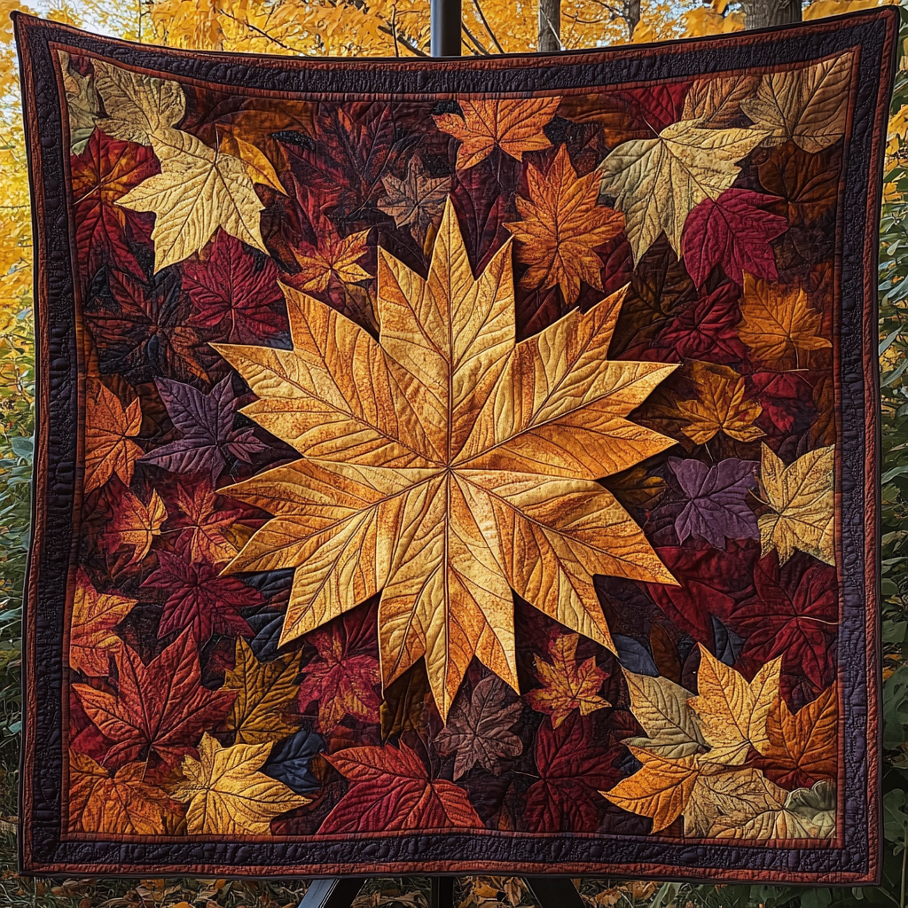 Maple Majesty Quilted Blanket Cozy Fall Gift Ideas