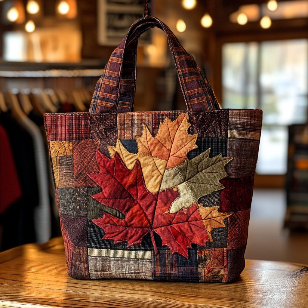 Maple Mist Quilted Tote Bag Autumn Gifts Items