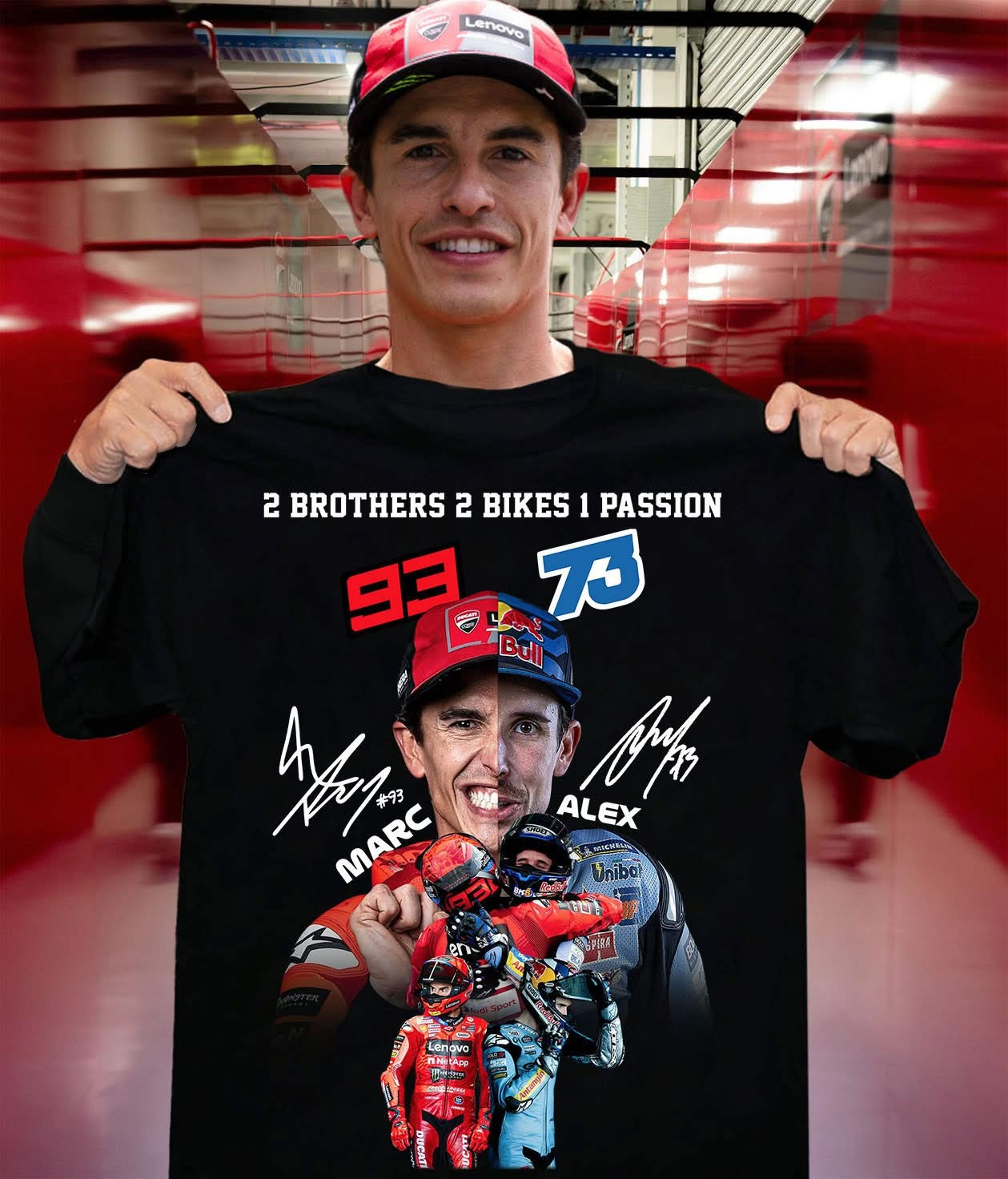 Marc Marquez And Alex Marquez T-Shirt 2 Brother 2 Bikes 1 Passion Best Gift For Racing Merch
