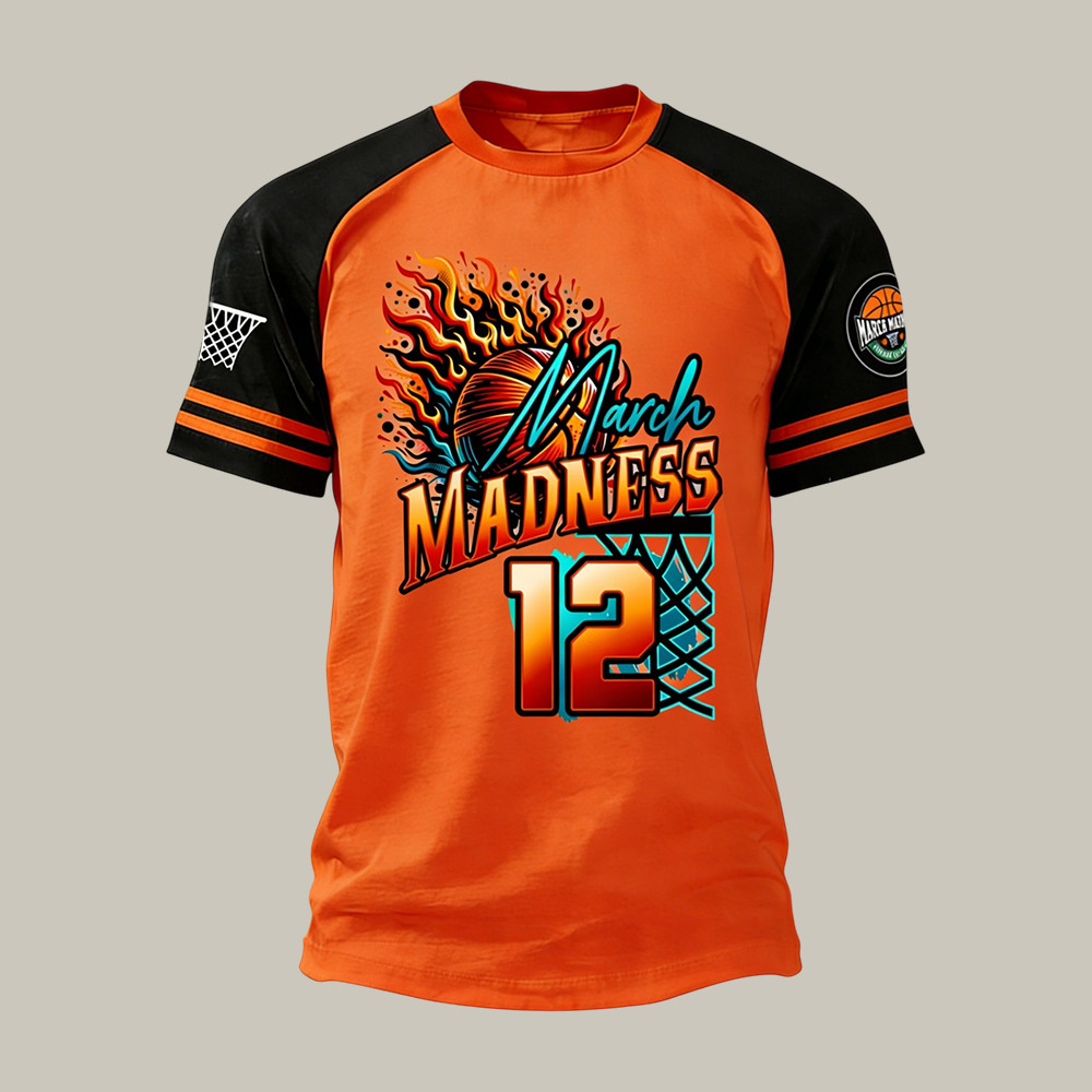 March Madness Basketball 12 T-Shirt Basketball Graphic Tee Game Day Gift For Husband