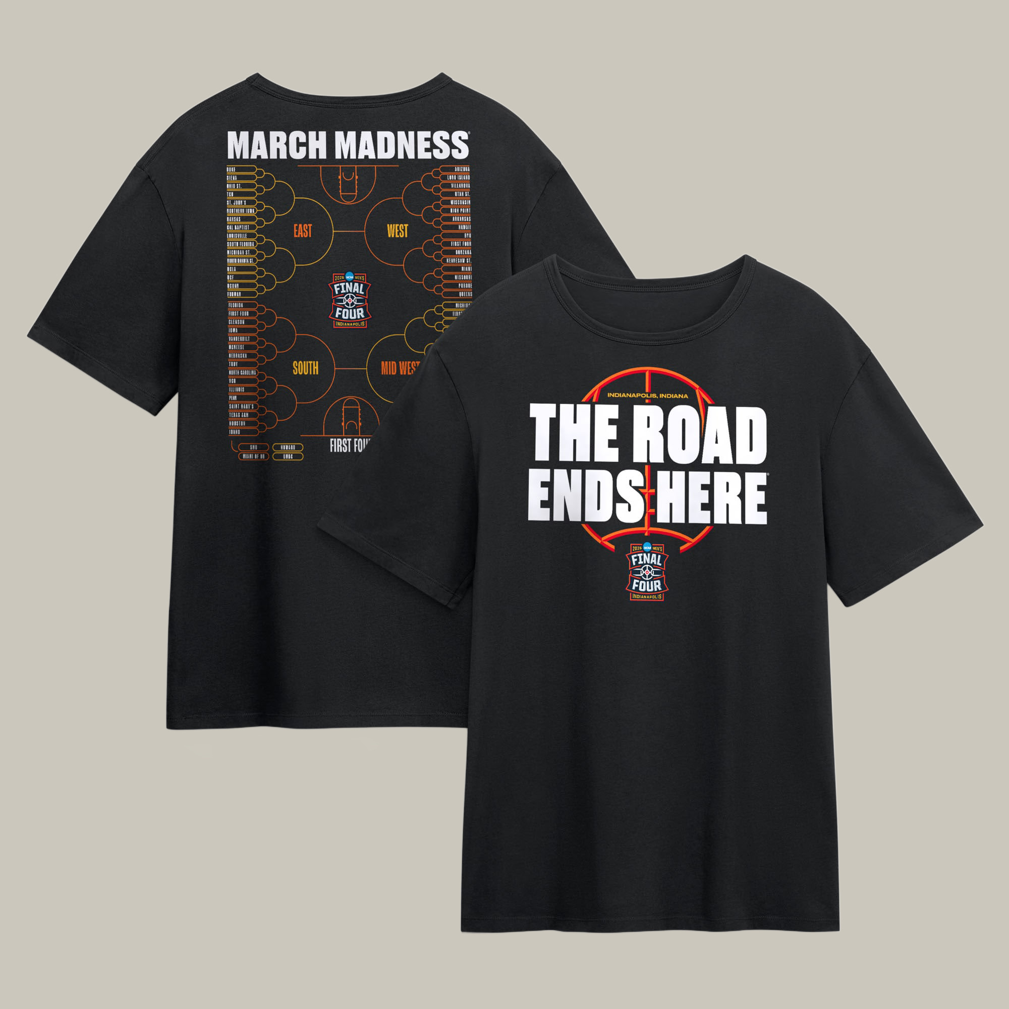 March Madness The Road Ends Here Basketball T-Shirt March Madness Clothes Basketball Dad Gift