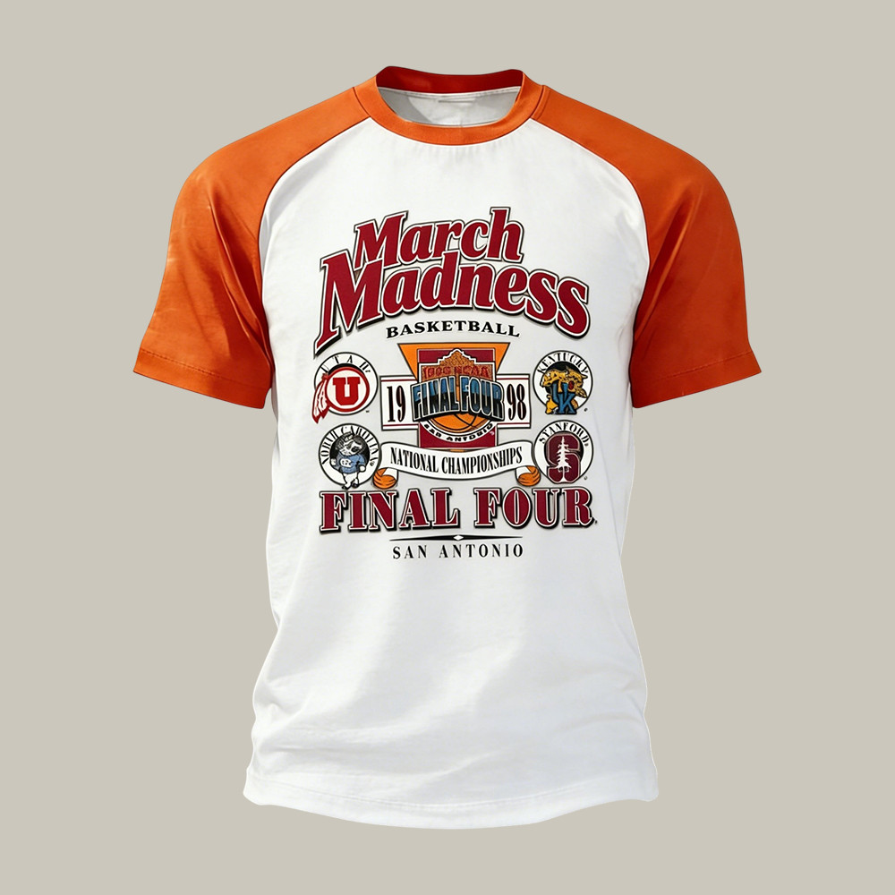 March Madness Vintage 1990s Final Four Basketball T-Shirt Basketball Fan Merch Gift For Dad