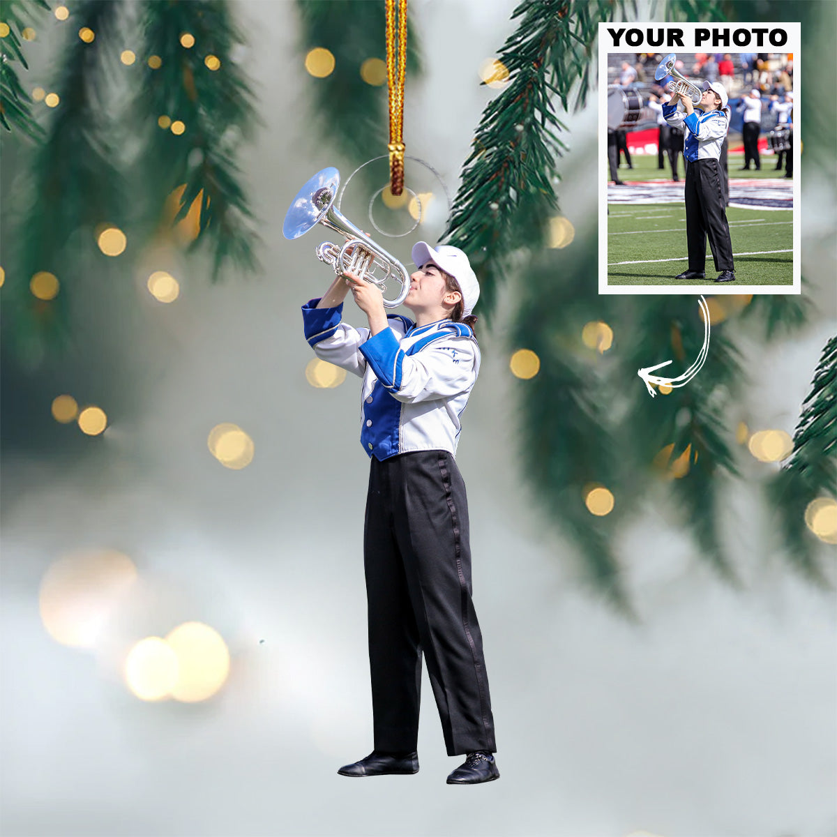 Marching Band Ornament Personalized Custom Photo Mica Ornament Christmas Gift For Family