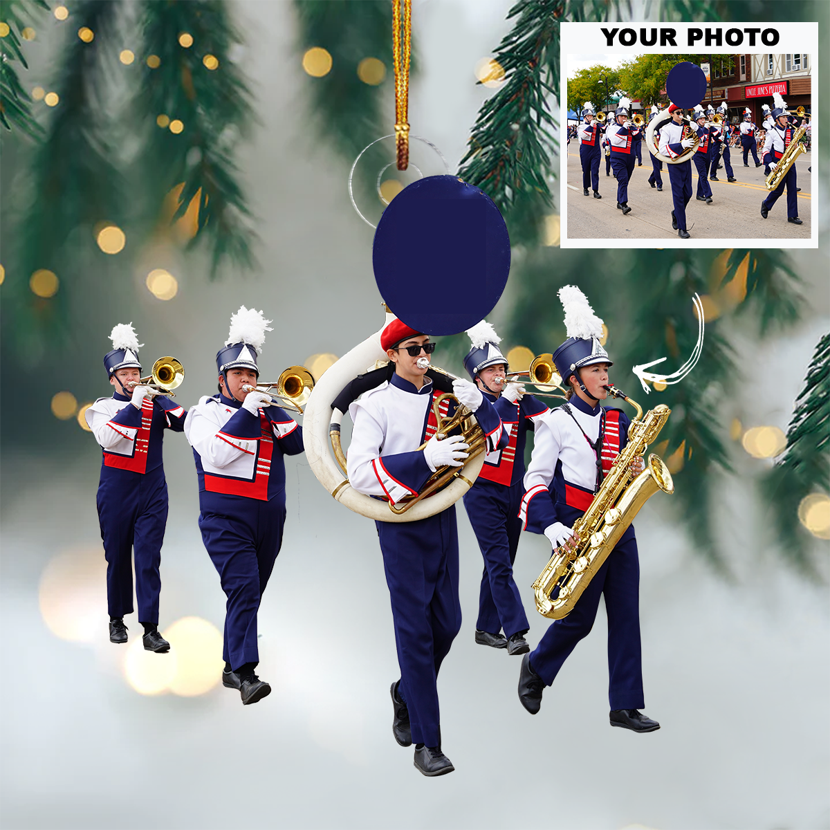 Marching Band Personalized Photo Mica Ornament Customized Your Photo Ornament Christmas