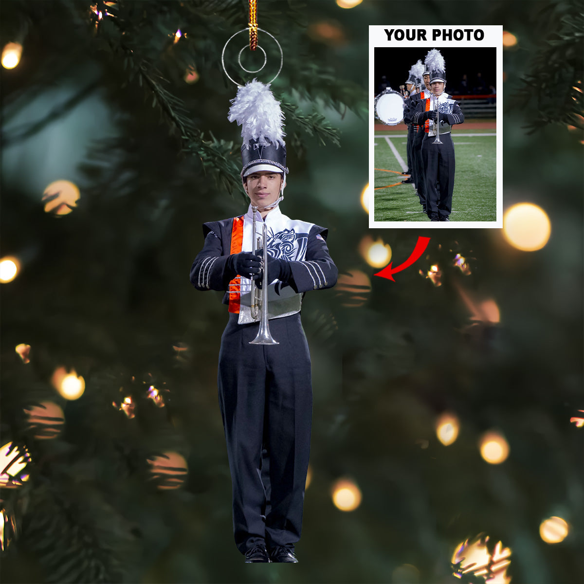 Marching Band Personalized Photo Mica Ornament Gift For Friends Family Members