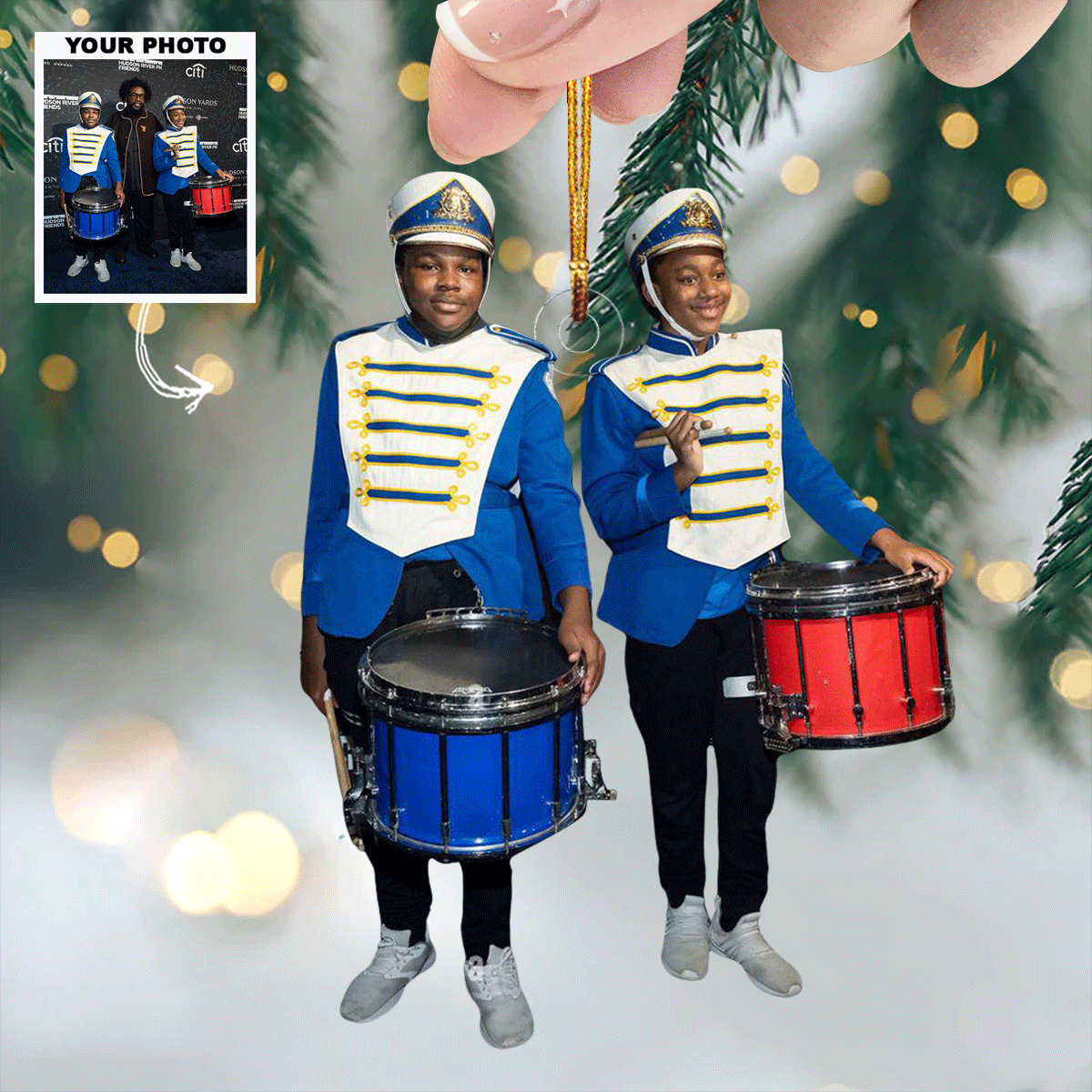 Marching Friends Personalized Photo Mica Ornament Gift For Marching Band Lovers Family