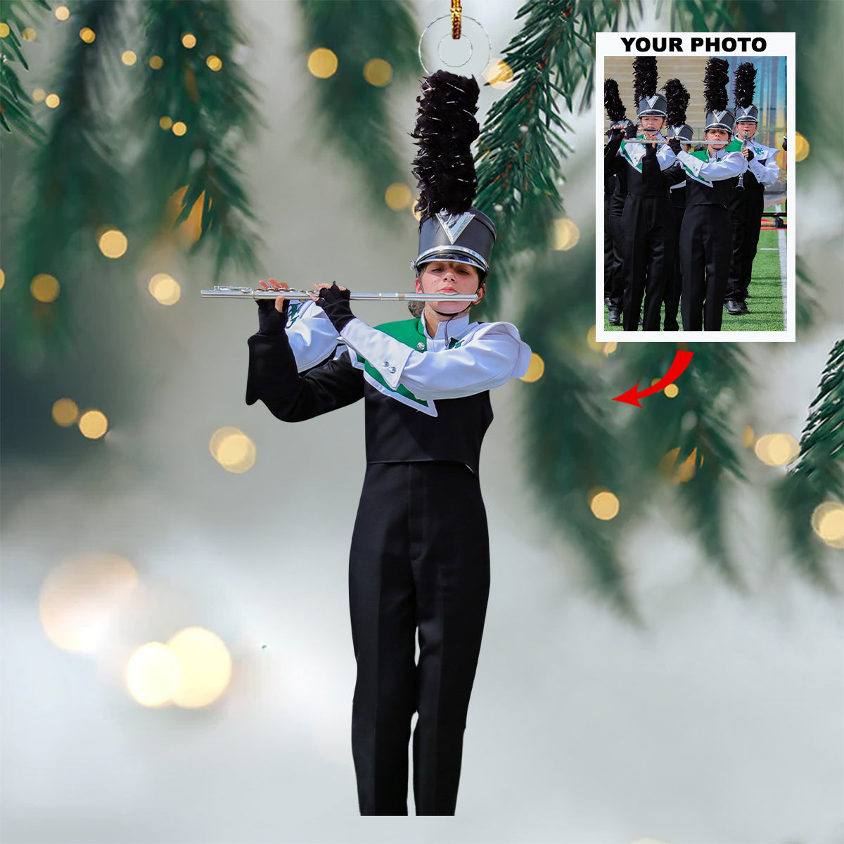 Marching Harmony Personalized Photo Mica Ornament Christmas Gift For Marching Band members