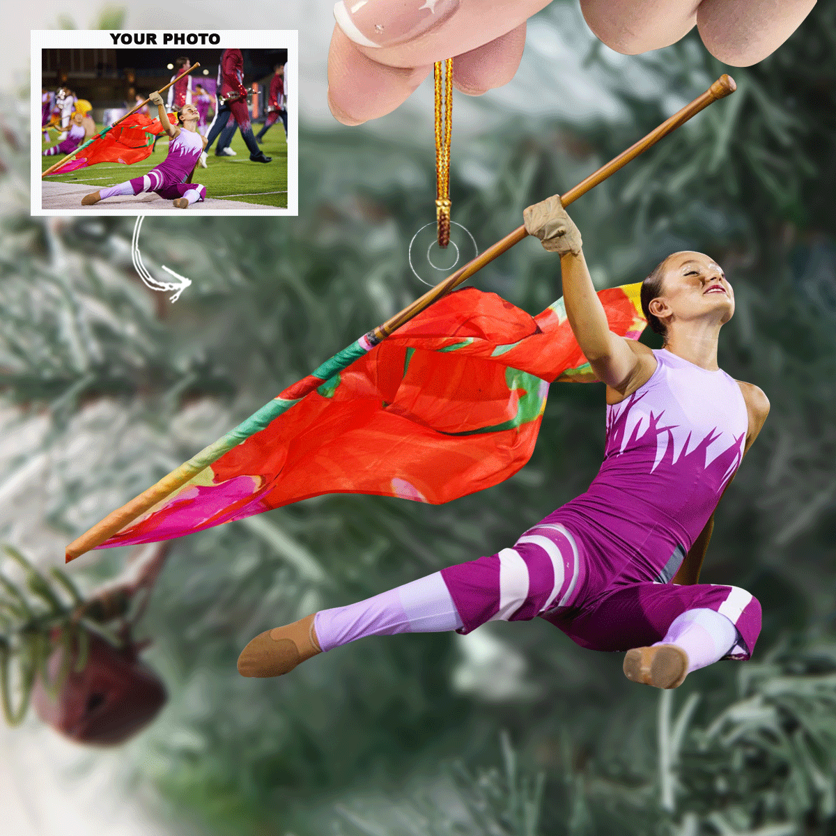 Marching In Style Personalized Photo Mica Ornament Gift For Marching Band Lovers Family