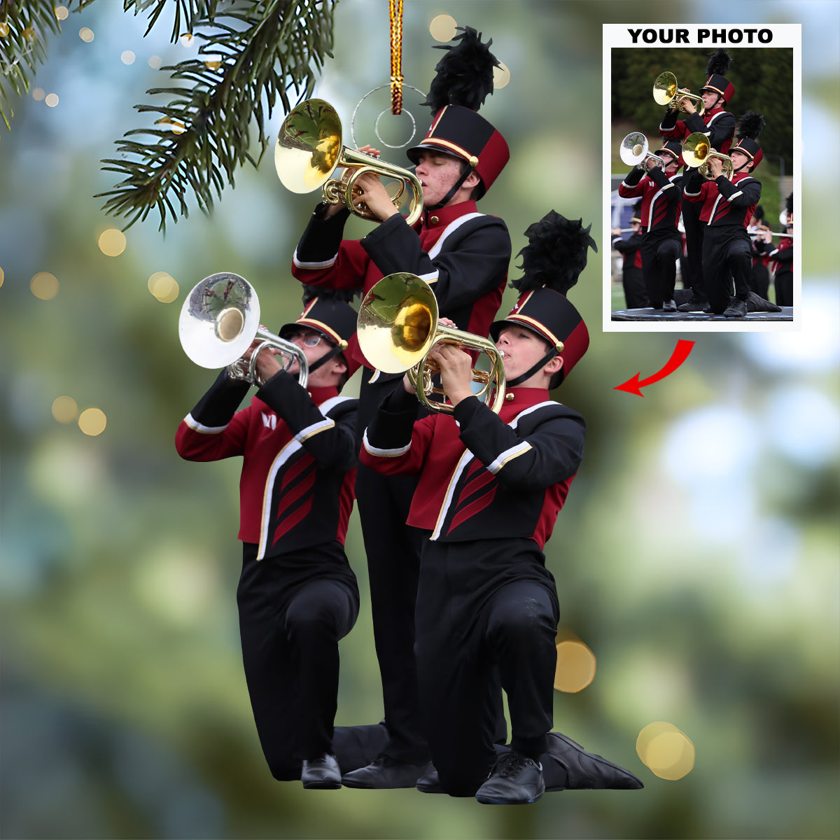 Marching Majesty Personalized Photo Mica Ornament Christmas Gift For Marching Band members