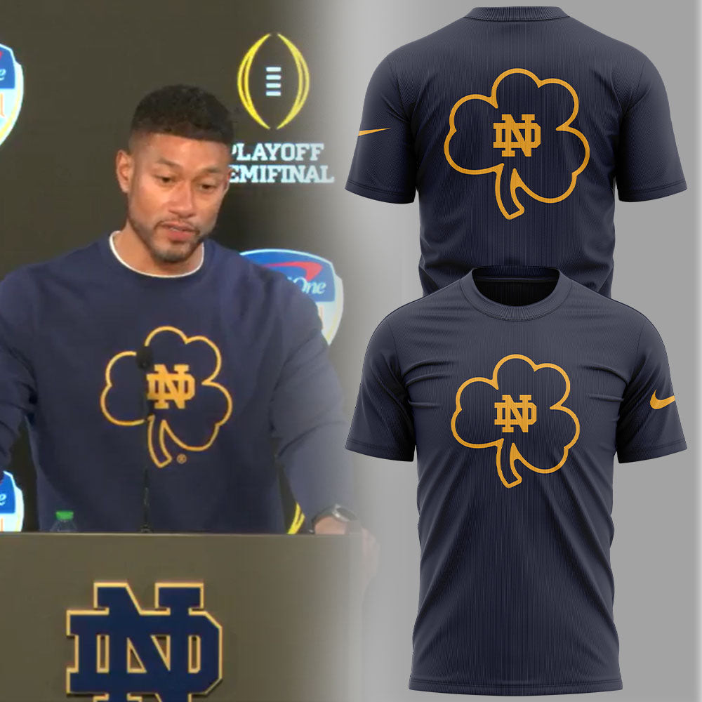 Marcus Freeman Notre Dame Clover T-Shirt Best Gifts For Football Fans