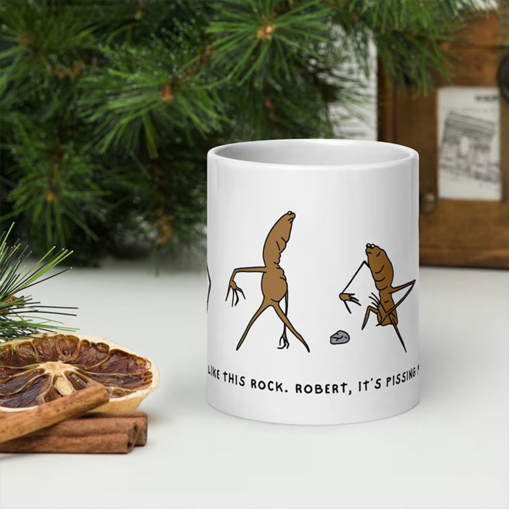 Marcus The Worm Mug Funny Brain Rot Mug Like This Rock Robert It's Pissing Cup Friends Gifts