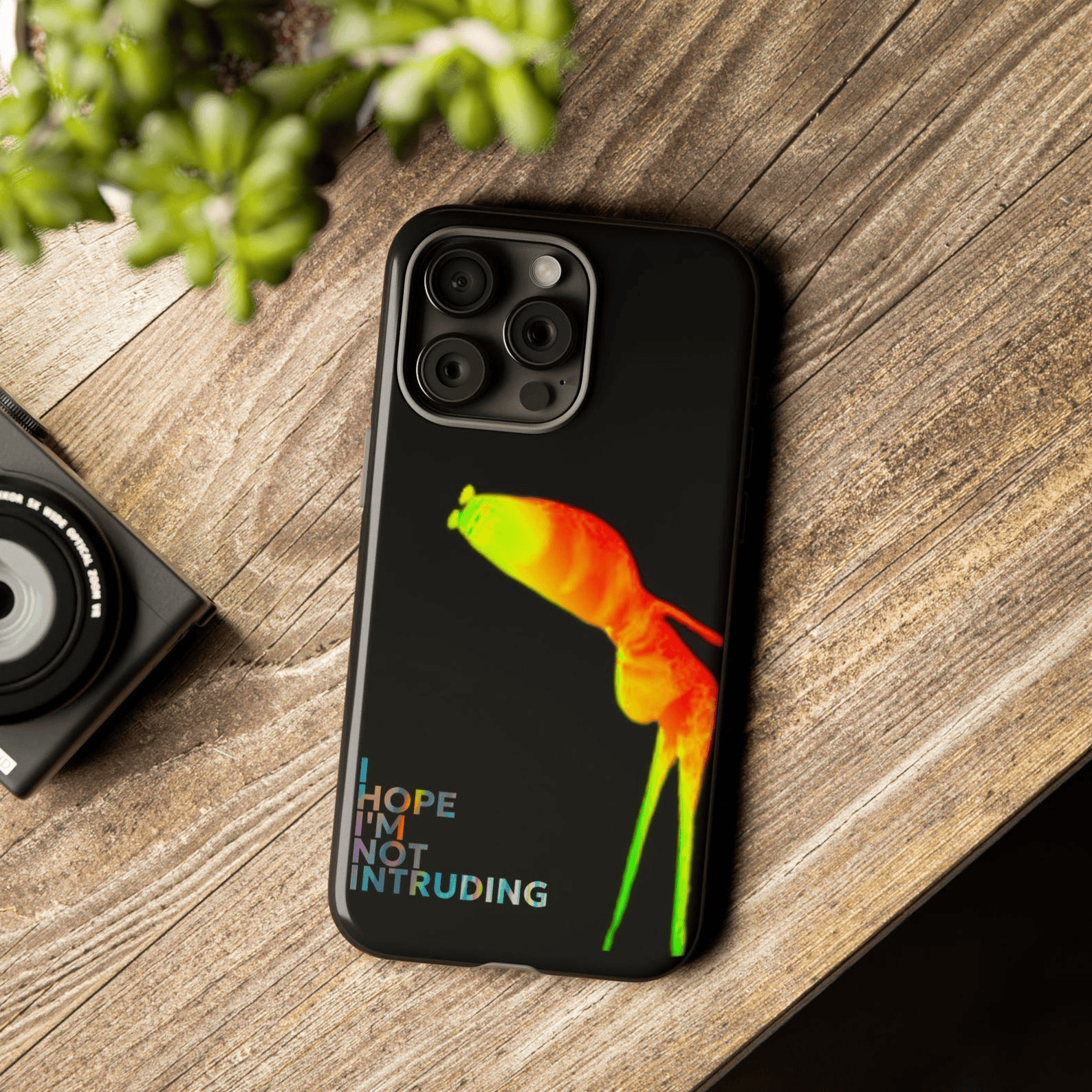 Marcus the Worm Tough Phone Case I Hope I'm Not Intruding Protective Cover Gift for Him Her