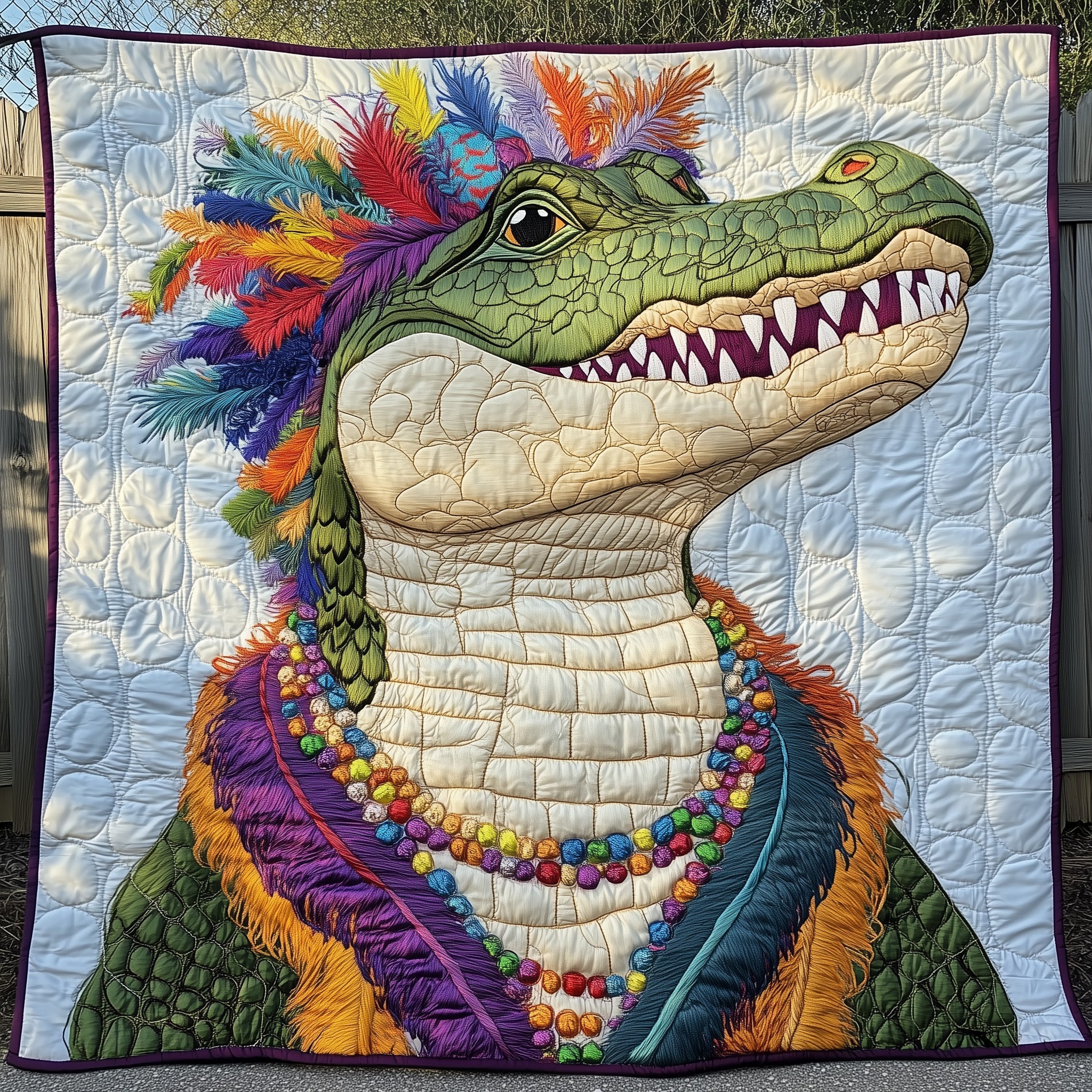 Mardi Gras Alligator Quilted Blanket Sofa Throw BlanketMardi Gras Hostess Gifts