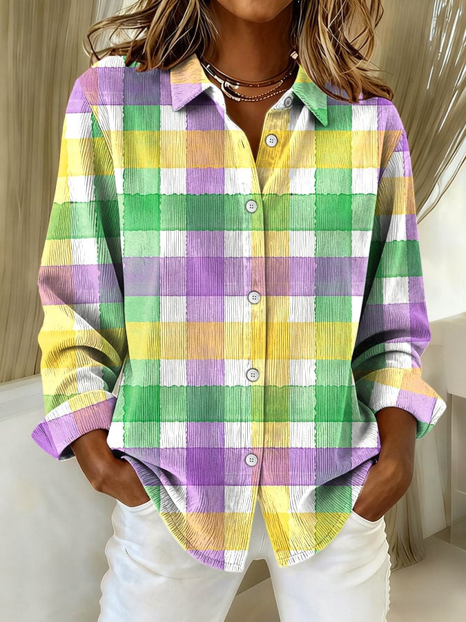 Mardi Gras Button Down Shirt Long Sleeve Fleur De Lis Mardi Gras Button Up Shirt Holiday Clothing