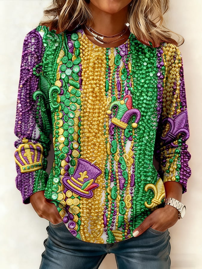 Mardi Gras Carnival Striped Sweatshirt Mardi Gras Clothes Women Best Gifts For Mom Mardi Gras Carnival Striped Sweatshirt Mardi Gras Clothes Women Best Gifts For Mom