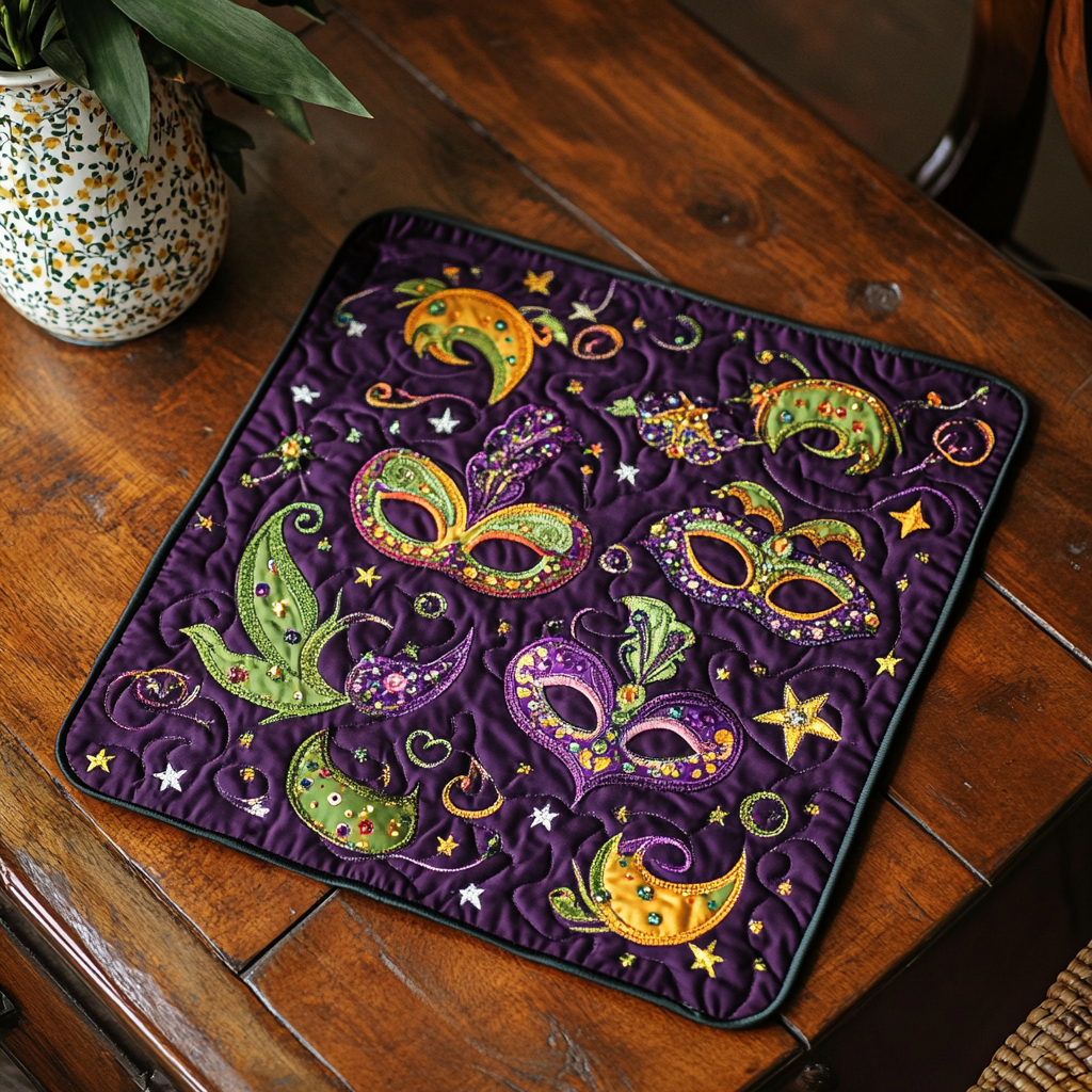 Mardi Gras Elegance Quilted Place Mat Christmas House Decor Christmas Presents For My Wife