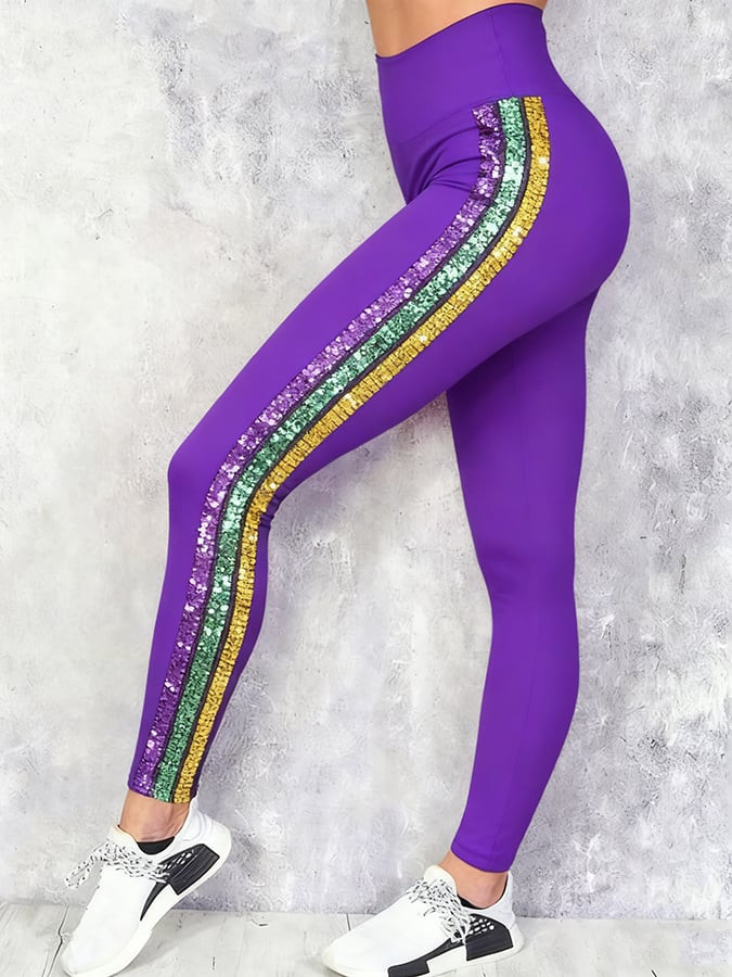 Mardi Gras Fleur De Lis Leggings Fat Tuesday Apparel Holiday Gifts For Sister