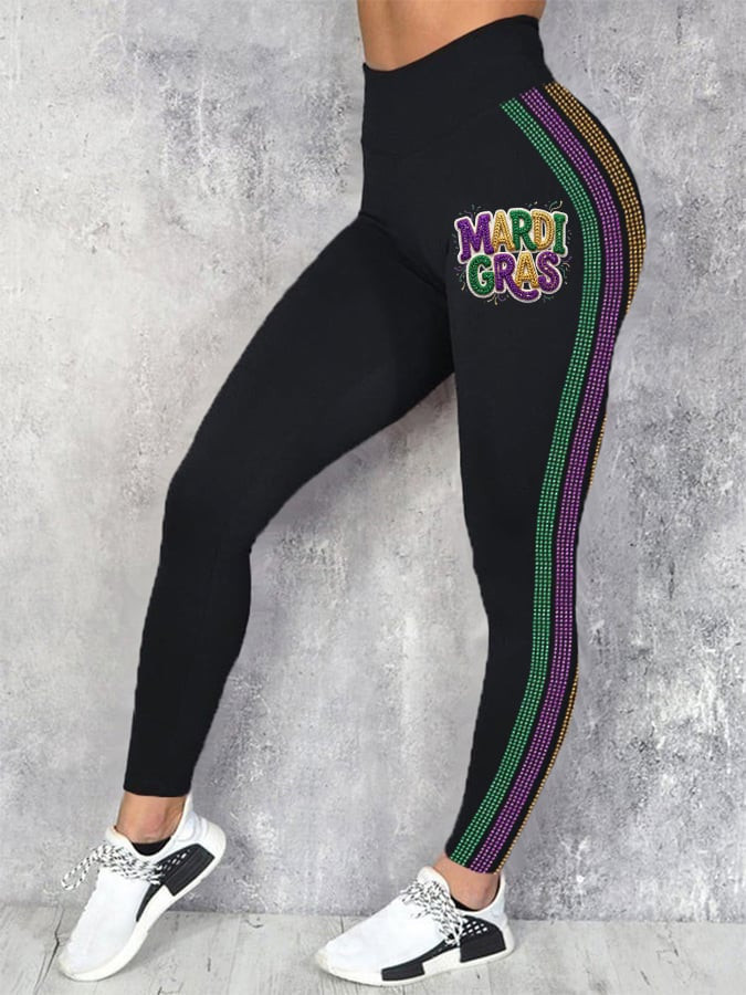 Mardi Gras Fleur De Lis Leggings Fat Tuesday Clothes Holiday Gifts For Her