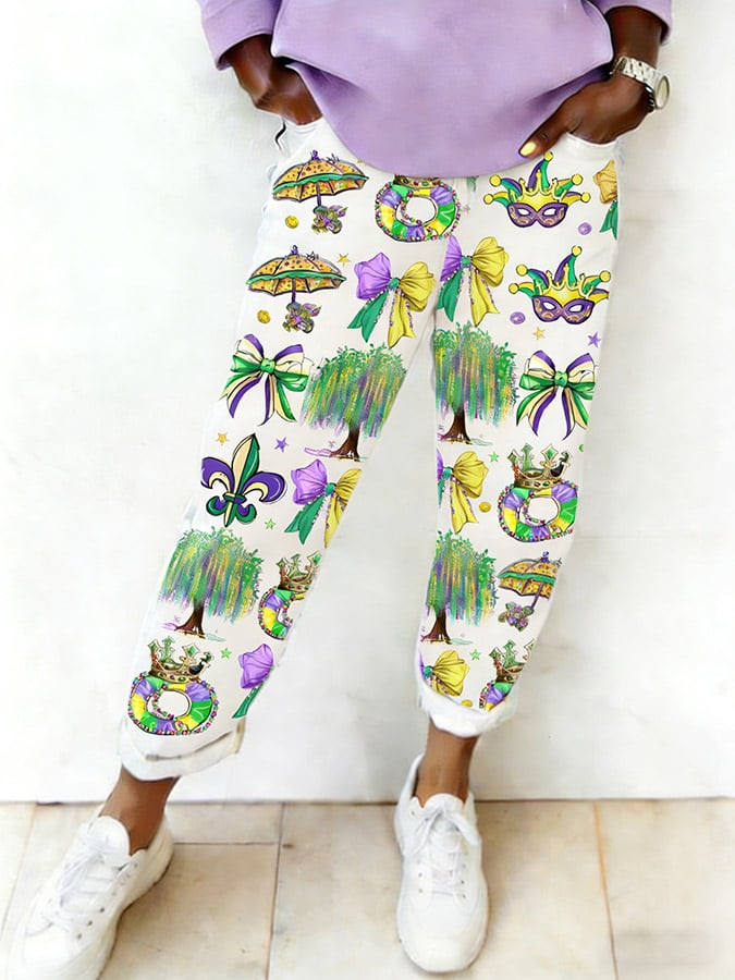 Mardi Gras Fleur De Lis Sweatpants Cute Clothes For Mardi Gras Gifts For Girlfriend