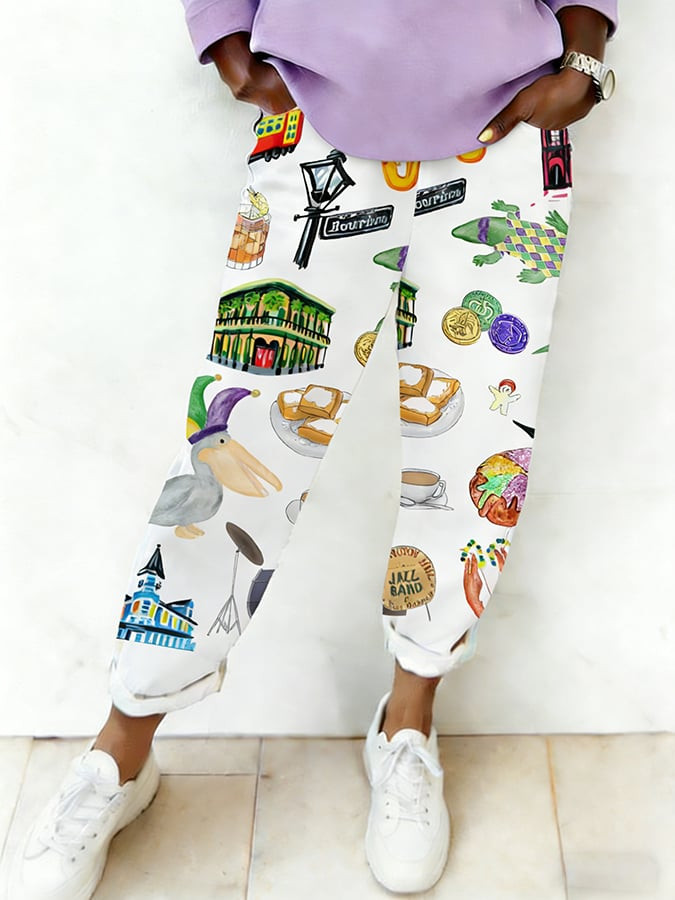 Mardi Gras Fleur De Lis Sweatpants Women's Mardi Gras Apparel Gifts For Wife