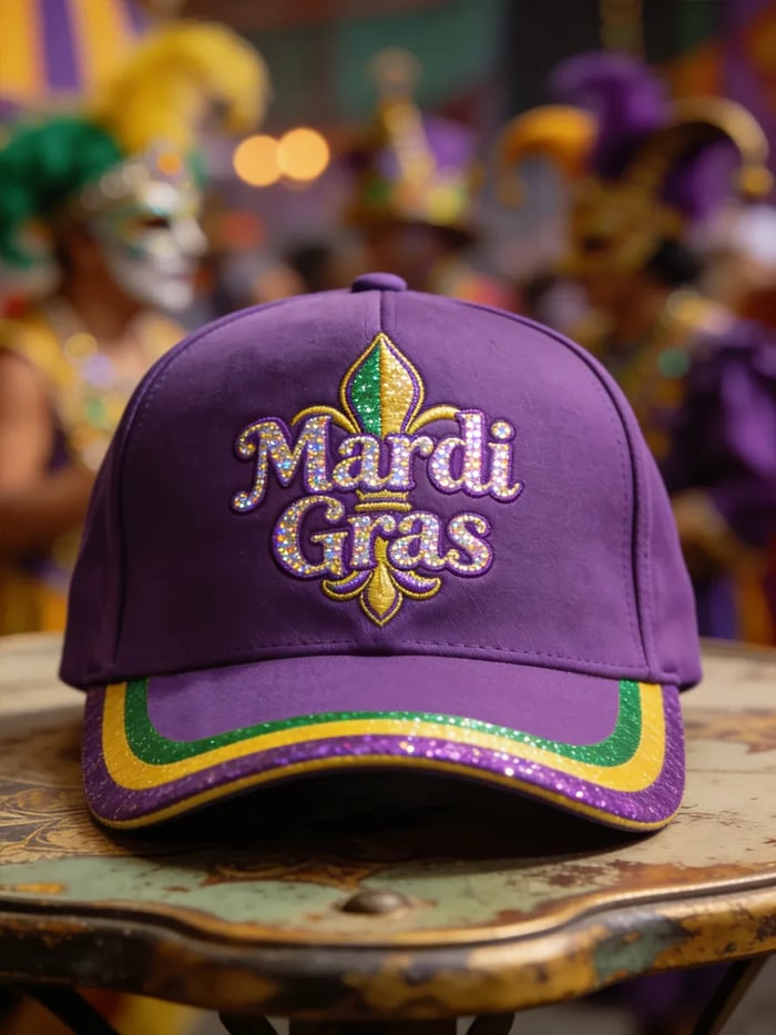 Mardi Gras Hat Mardi Gras Fleur De Lis Cap Fat Tuesday Hat Gifts For Sister
